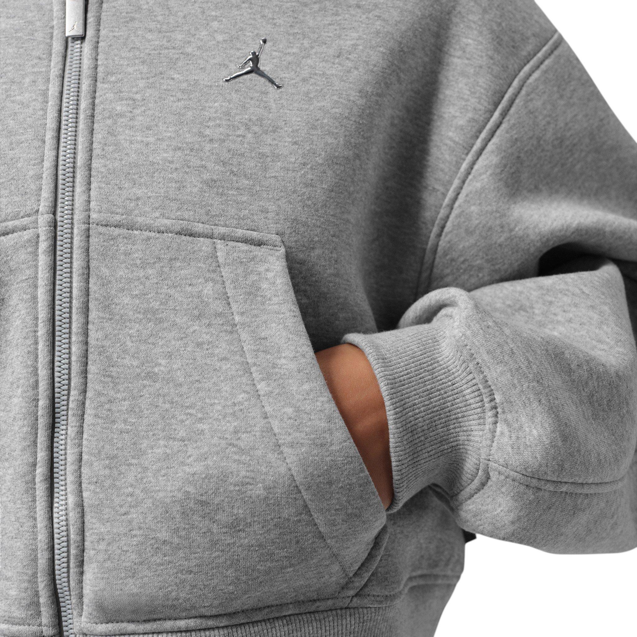 Jordan Women's Brooklyn Cropped Full-Zip Hooded Jacket - Grey - GREY