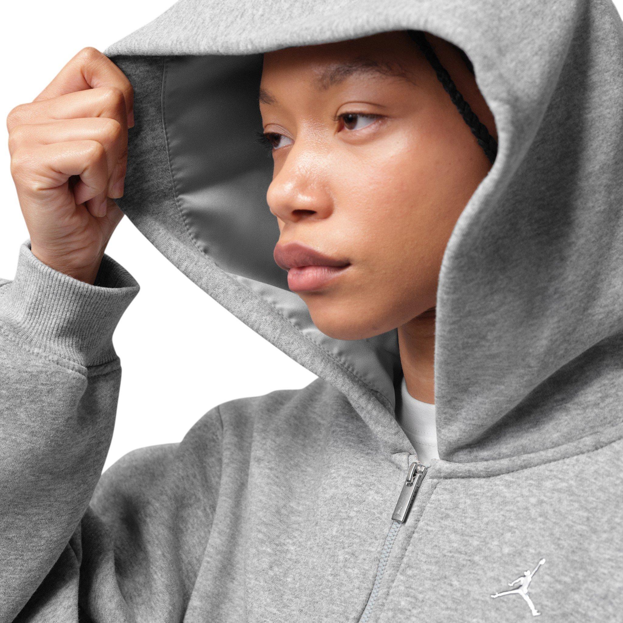 Jordan Women's Brooklyn Cropped Full-Zip Hooded Jacket - Grey - GREY