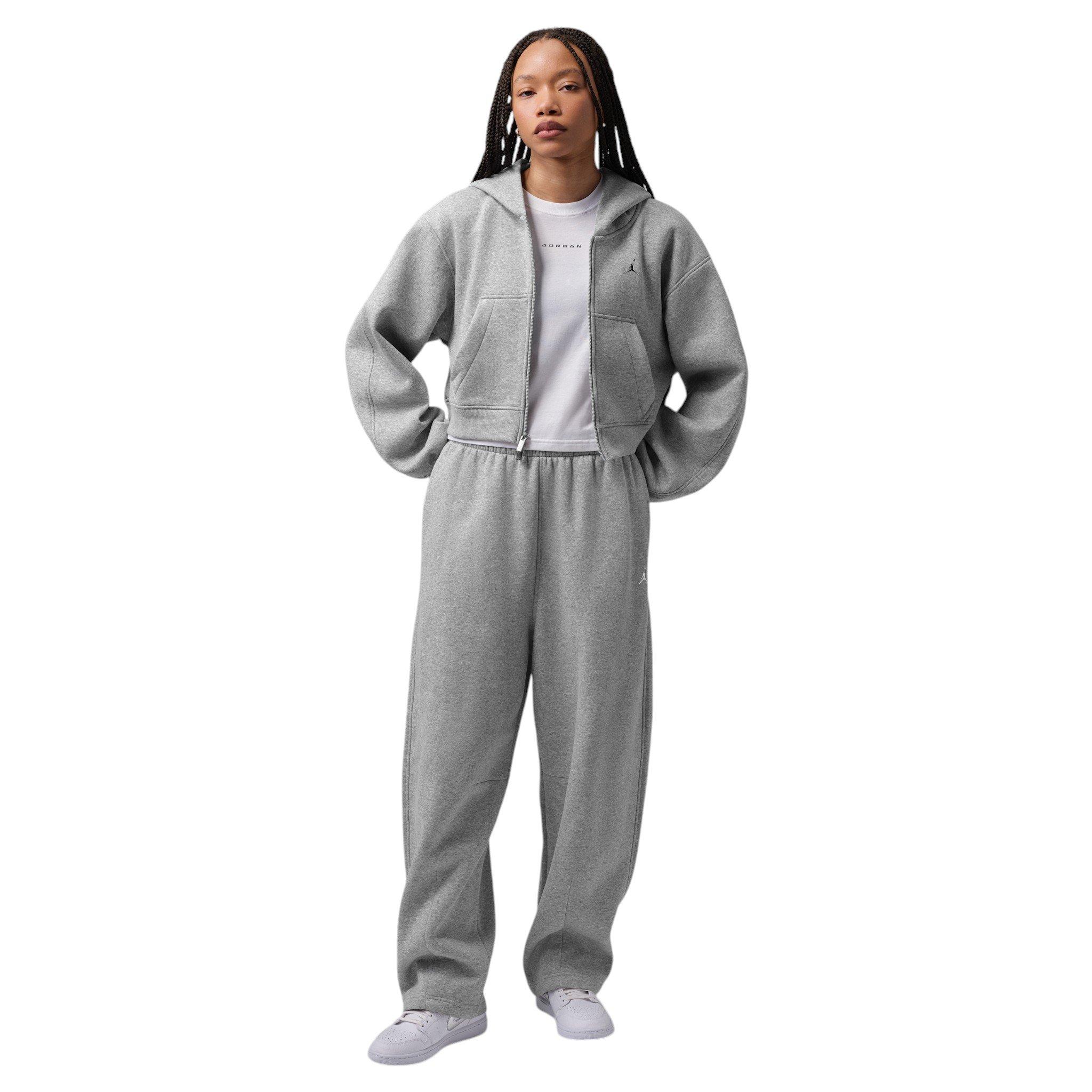 Jordan Women's Brooklyn Cropped Full-Zip Hooded Jacket - Grey - GREY
