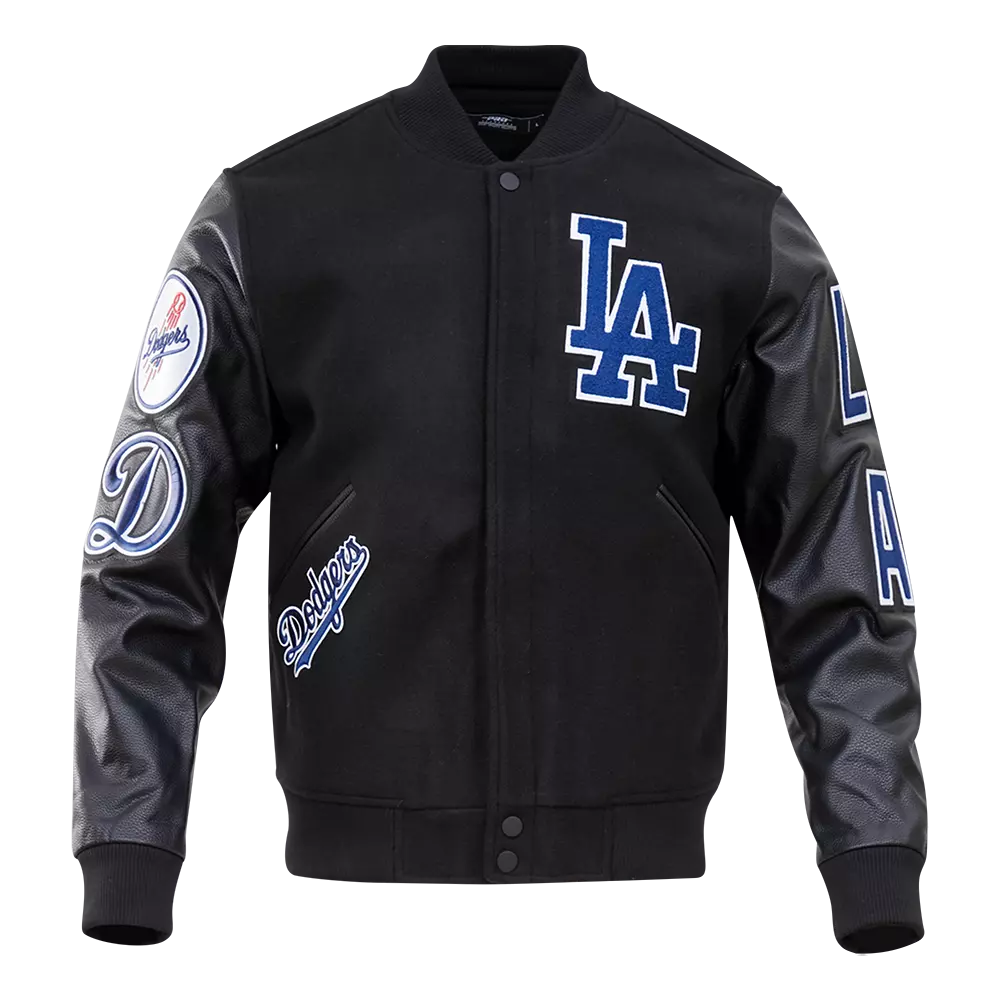 Pro Standard Men's Los Angeles Dodgers Classic Wool Varsity Jacket - Black - BLACK