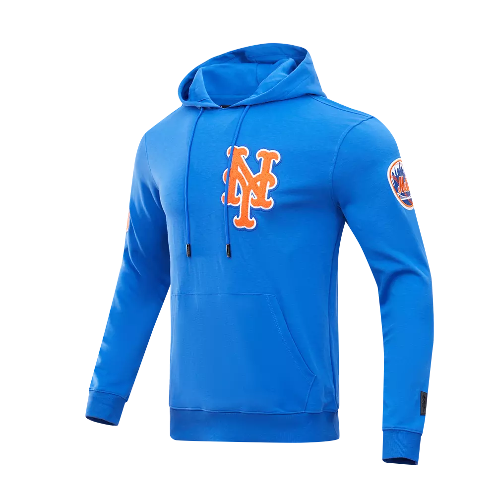 Pro Standard Men's New York Mets Classic Chenille DK PO Hoodie -Royal Blue - ROYAL BLUE