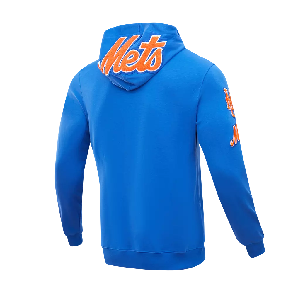 Pro Standard Men's New York Mets Classic Chenille DK PO Hoodie -Royal Blue - ROYAL BLUE