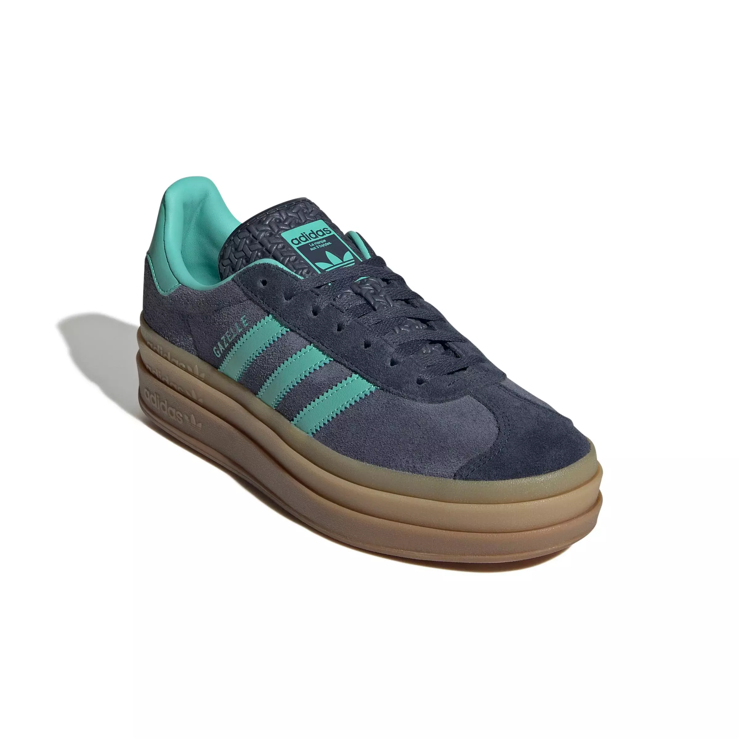 adidas Originals Gazelle Bold "Shadow Navy/Acid Mint/Legend Ink" Women's Shoe - NAVY/MINT/INK