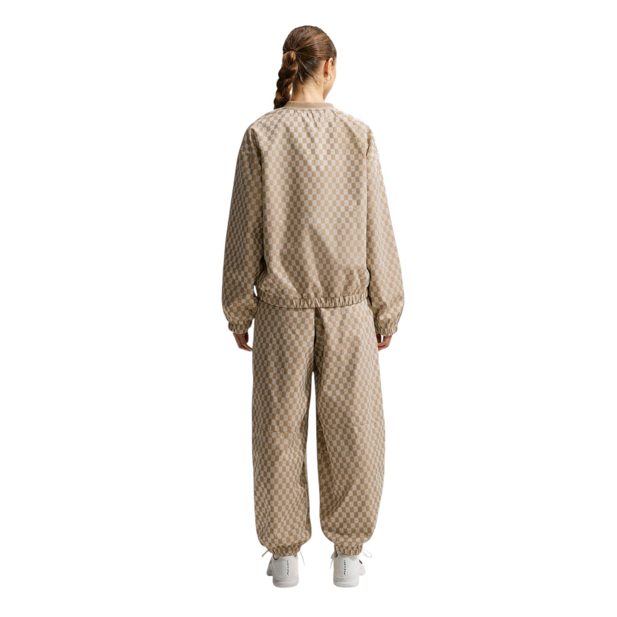 Nike Women's Court Collection Mid-Rise Loose Jacquard Tennis Pants - Beige - BEIGE