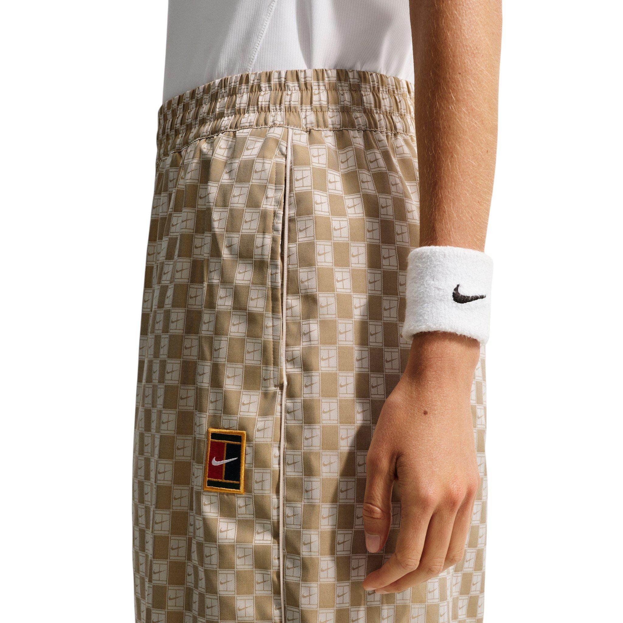 Nike Women's Court Collection Mid-Rise Loose Jacquard Tennis Pants - Beige - BEIGE