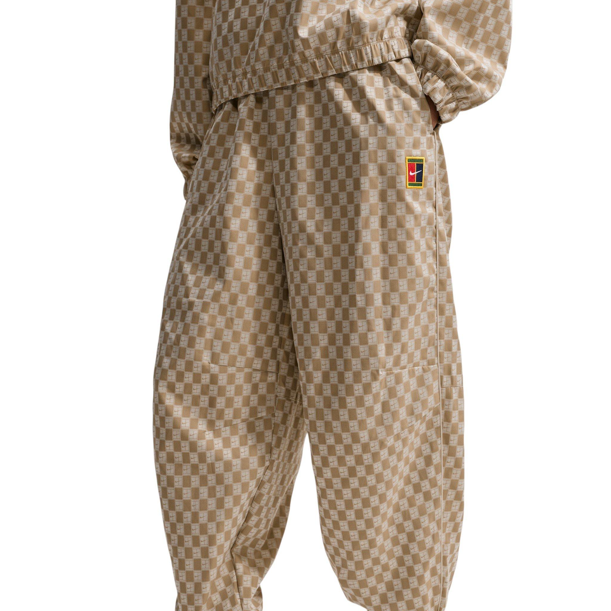 Nike Women's Court Collection Mid-Rise Loose Jacquard Tennis Pants - Beige - BEIGE