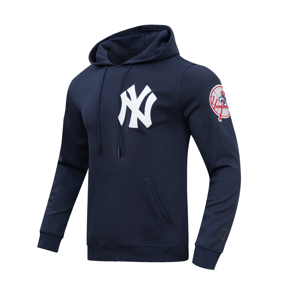 Pro Standard Men's New York Yankees Classic Chenille DK PO Hoodie -Navy - NAVY Thumbnail View 3
