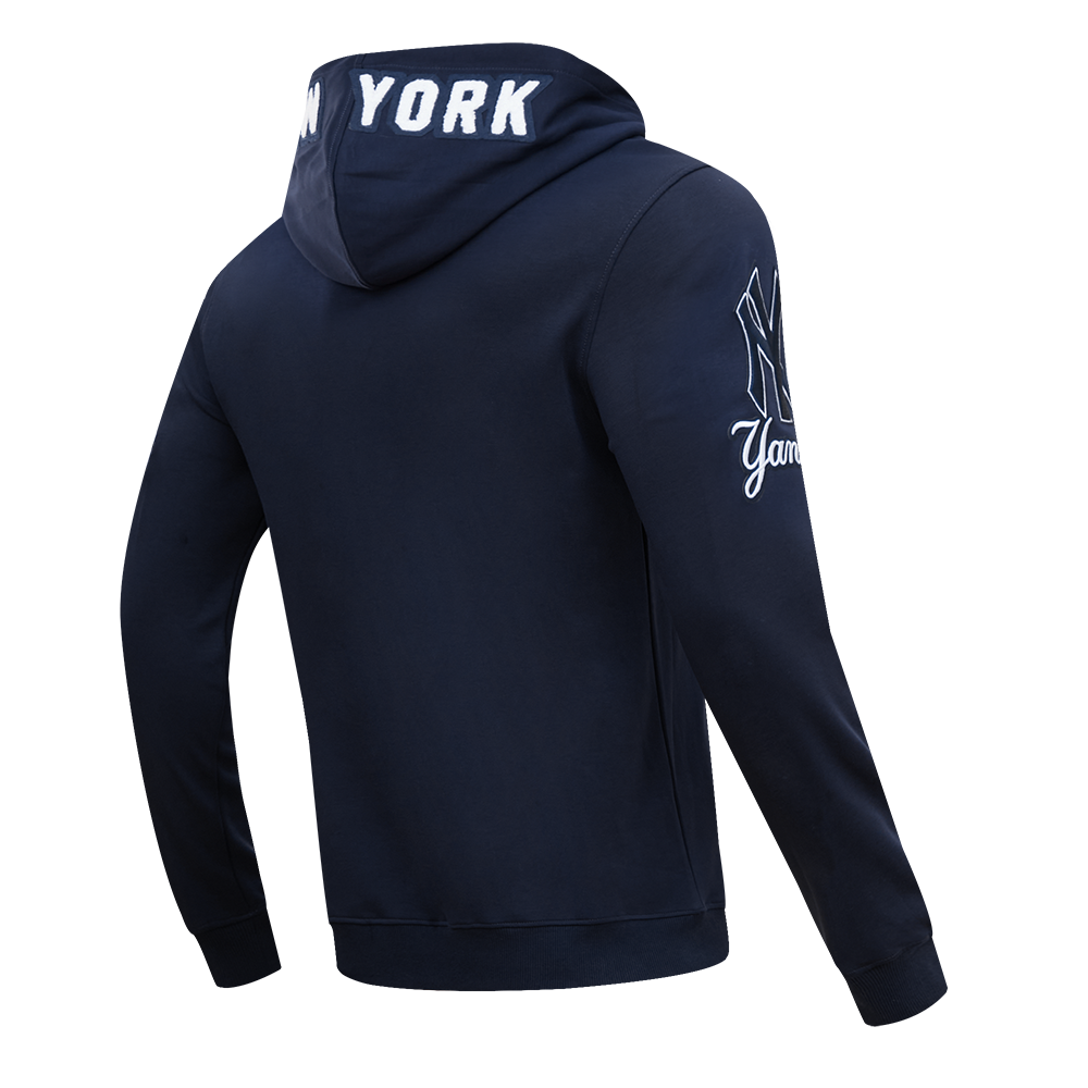 Pro Standard Men's New York Yankees Classic Chenille DK PO Hoodie -Navy - NAVY Thumbnail View 4
