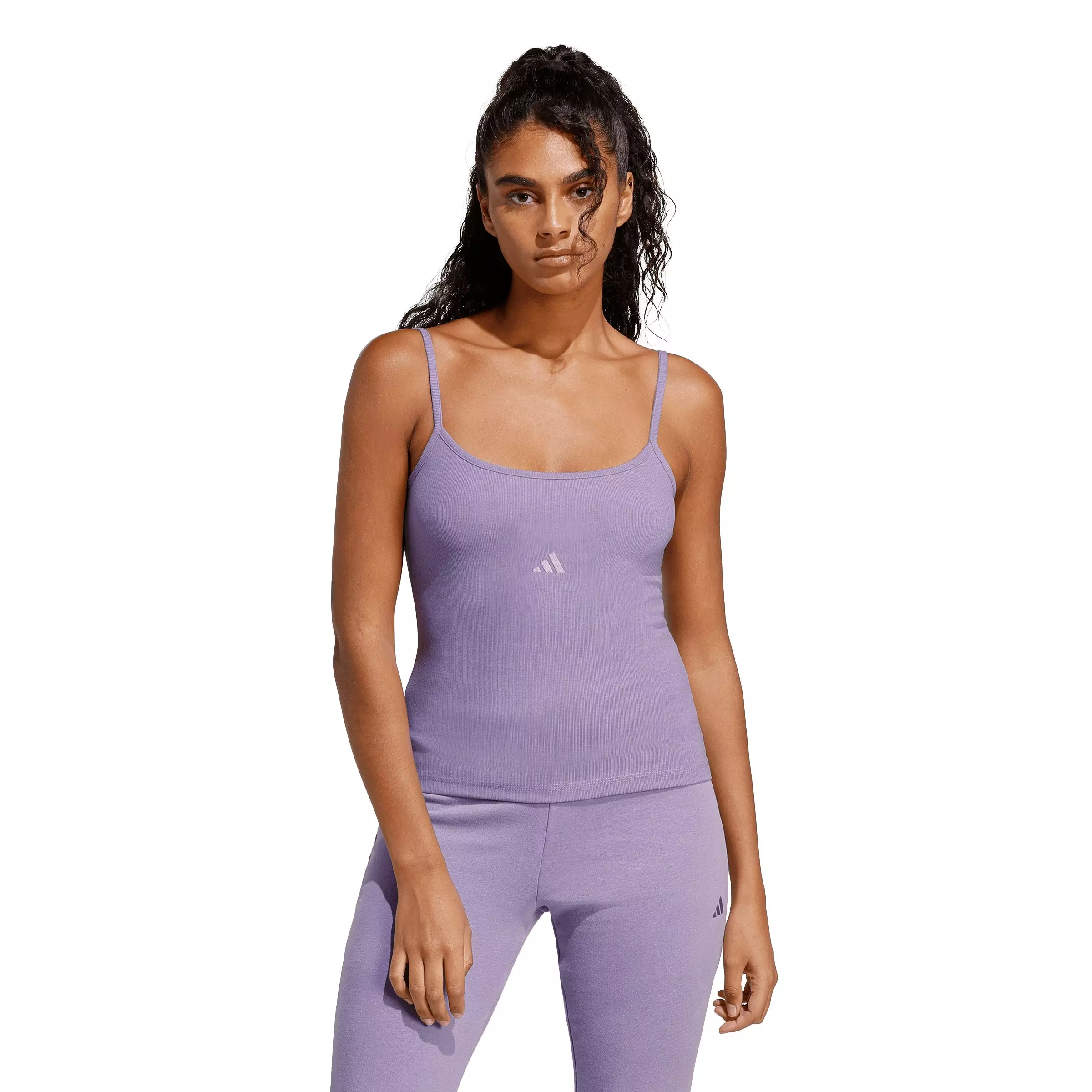 adidas Women's Seasonal Essentials Rib Top - Lilac - LILAC
