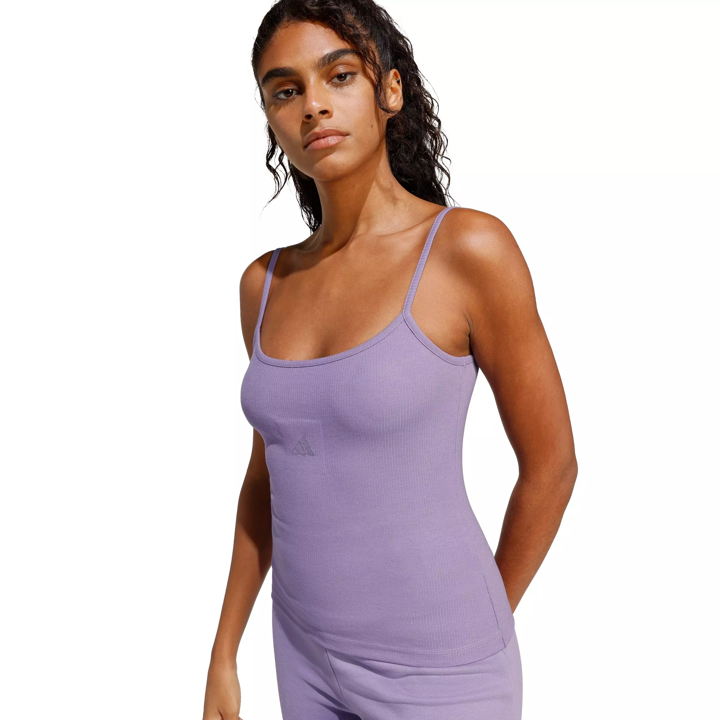 adidas Women's Seasonal Essentials Rib Top - Lilac - LILAC