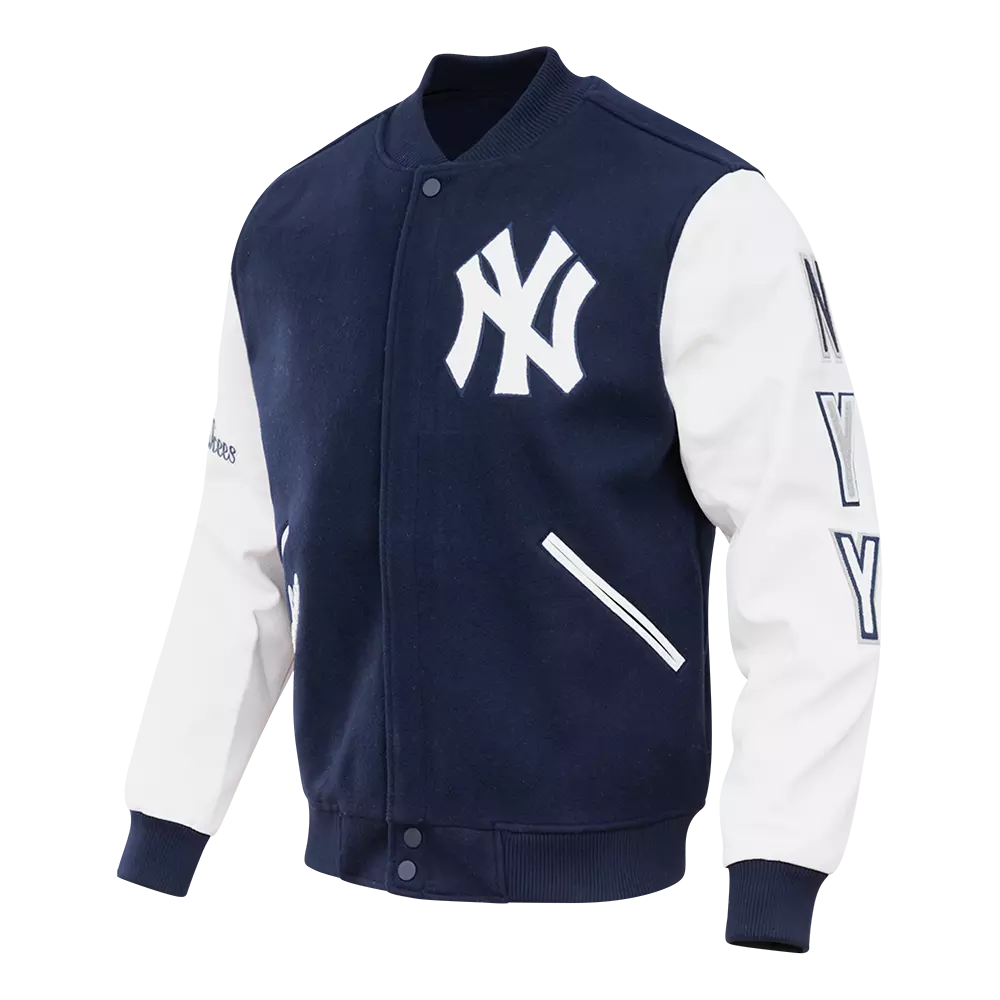 Pro Standard Men's New York Yankees Classic Wool Varsity Jacket - Navy - NAVY