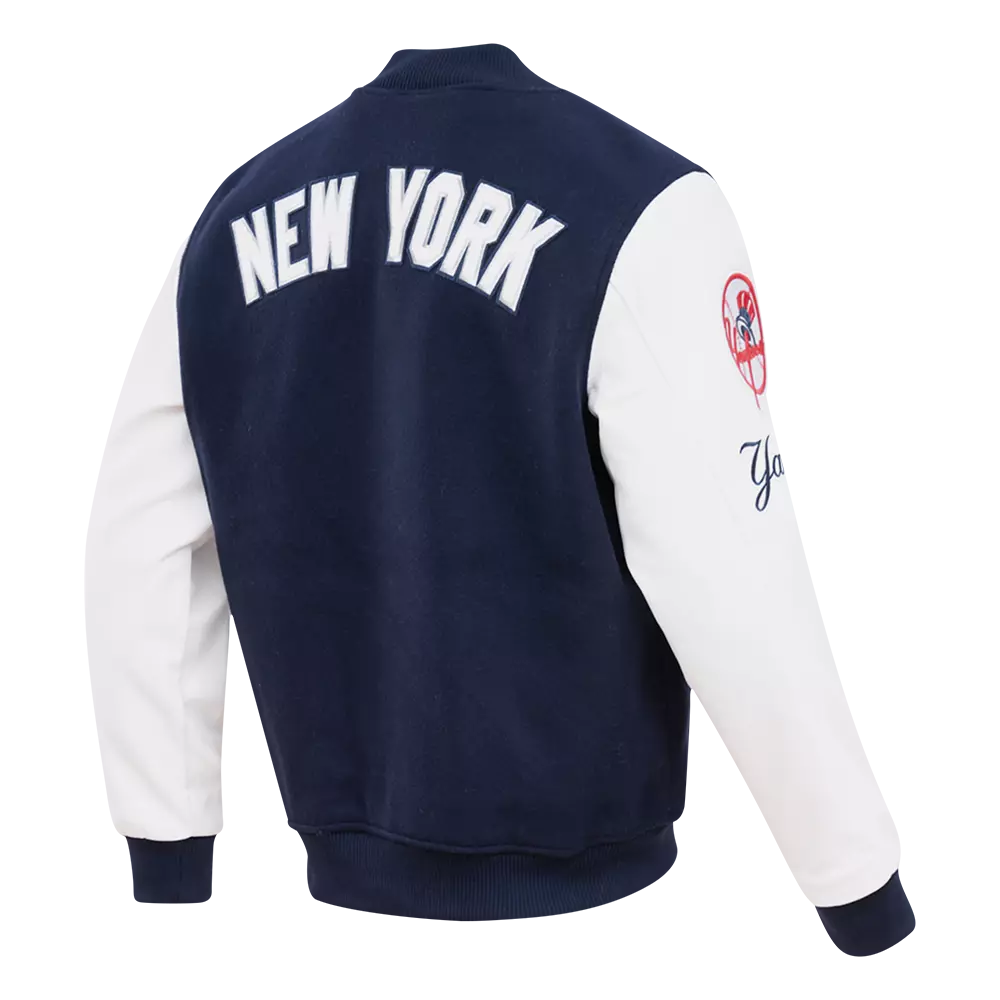 Pro Standard Men's New York Yankees Classic Wool Varsity Jacket -Navy - NAVY