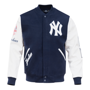 Pro Standard Men's New York Yankees Classic Wool Varsity Jacket -Navy