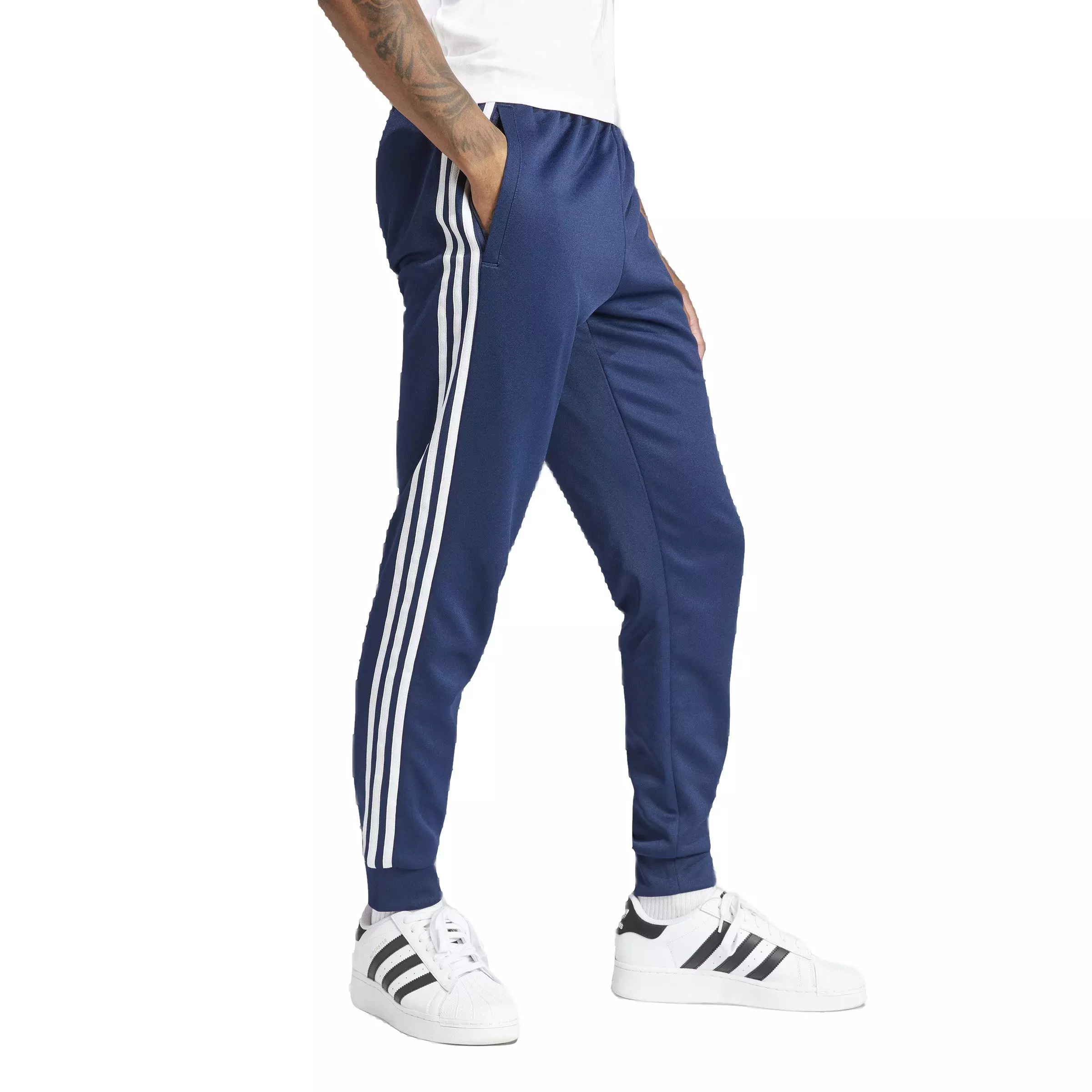 adidas Originals Men's Adicolor Classics Superstar Lifestyle Track Pants -Blue - BLUE