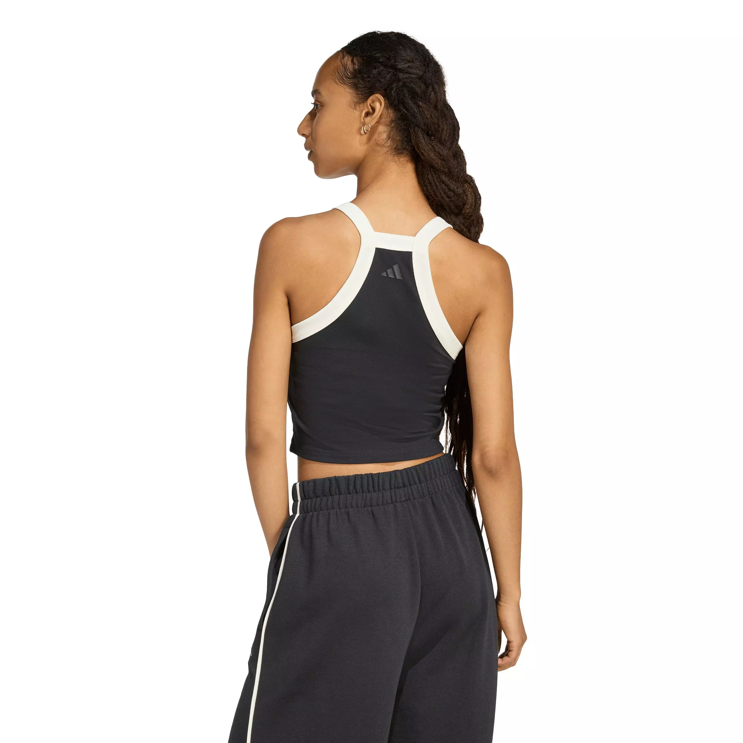 adidas Women's Seasonal Essentials Colorpop Tank with Embroidered Graphic - Black/Off-White - BLACK/OFF-WHITE