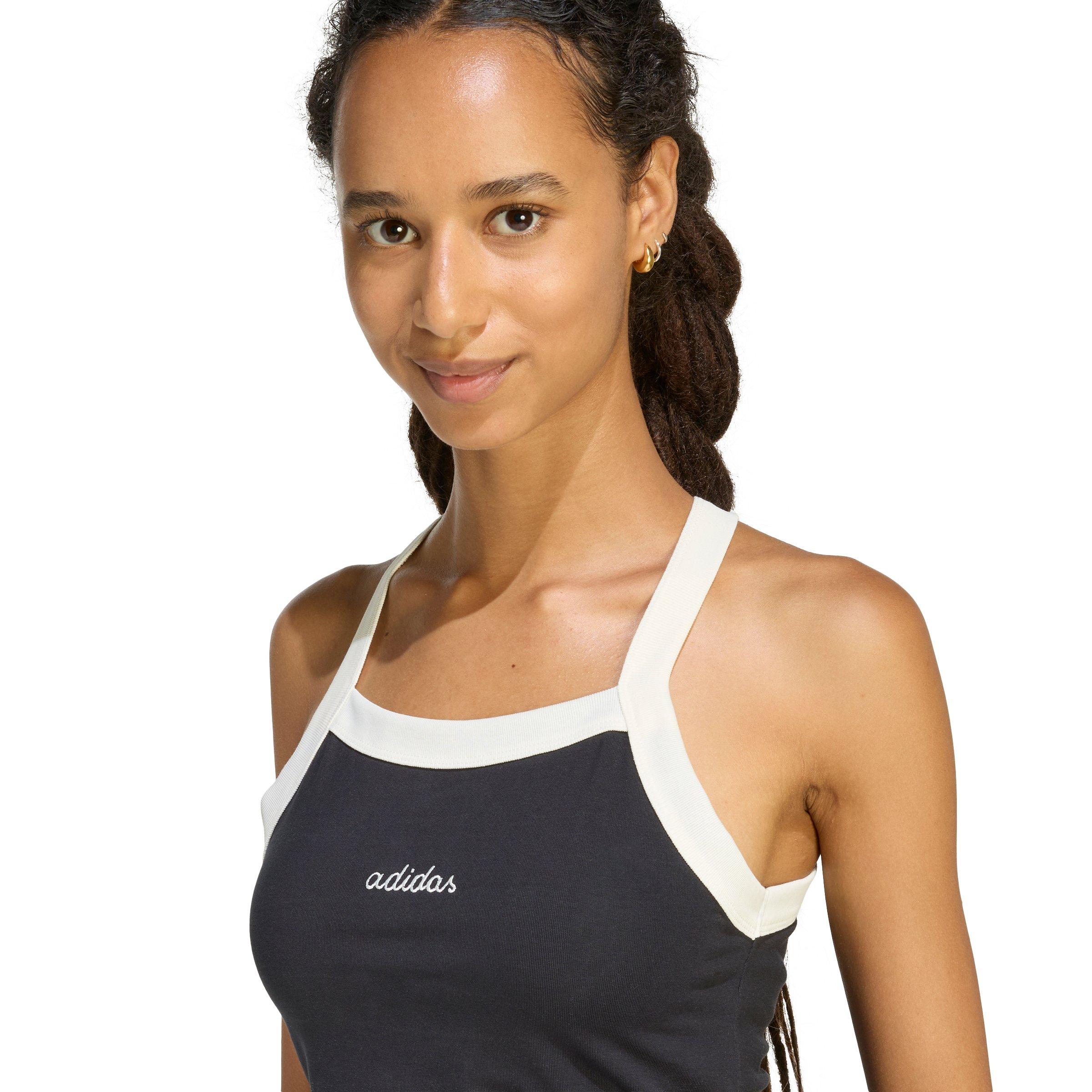 adidas Women's Seasonal Essentials Colorpop Tank with Embroidered Graphic - Black/Off-White - BLACK/OFF-WHITE Thumbnail View 3