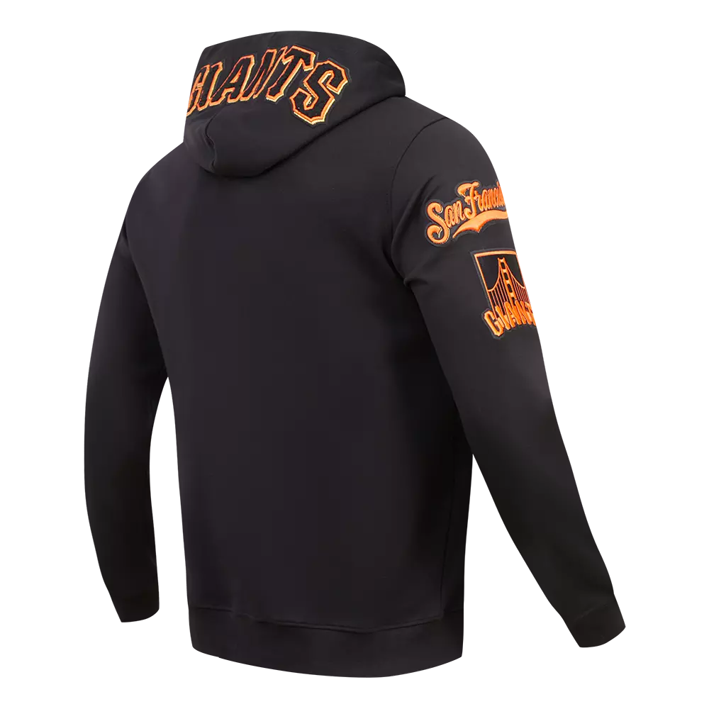 Pro Standard Men's San Francisco Giants Classic Chenille DK PO Hoodie -Black - BLACK