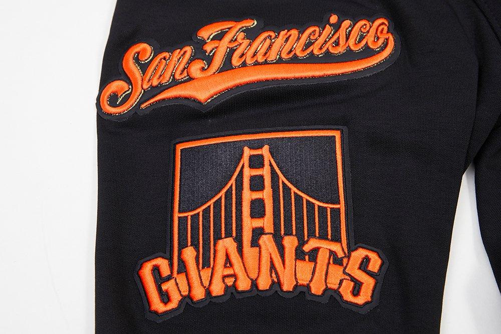 Pro Standard Men's San Francisco Giants Classic Chenille DK PO Hoodie -Black - BLACK Thumbnail View 5