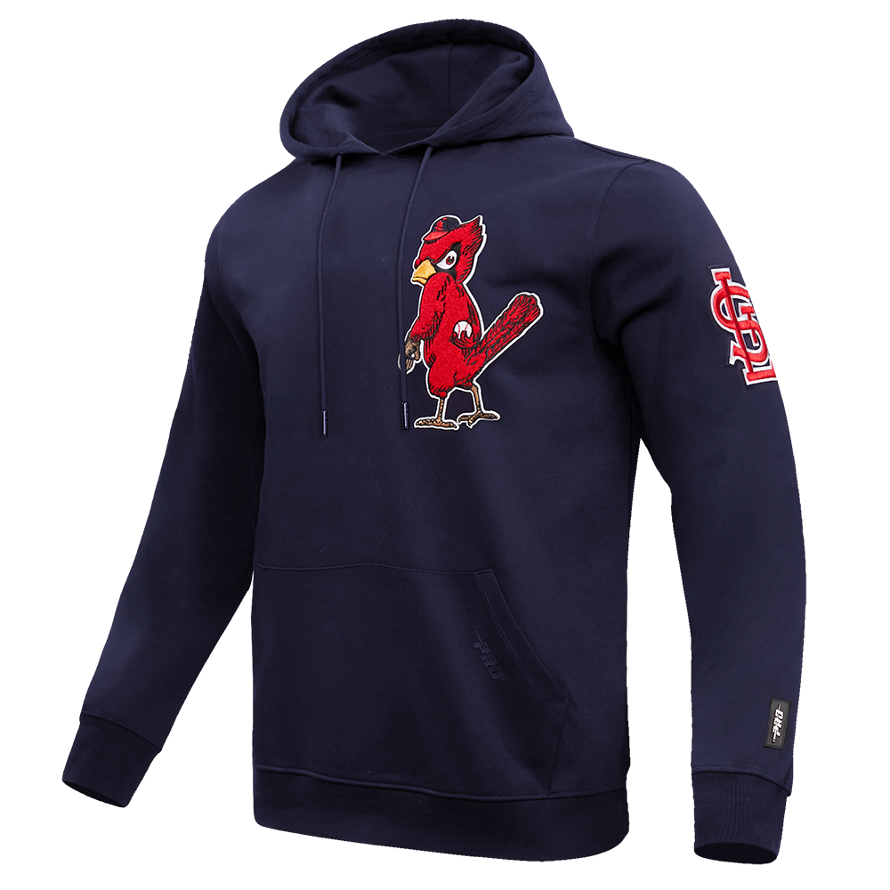 Pro Standard Men's St. Louis Cardinals Classic Chenille Dark Pullover Hoodie - Navy - NAVY Thumbnail View 3