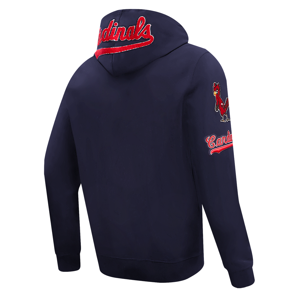 Pro Standard Men's St. Louis Cardinals Classic Chenille DK PO Hoodie -Navy - NAVY Thumbnail View 4