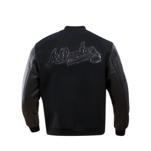 Pro Standard Men's Atlanta Braves Triple Black Varsity Jacket