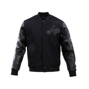 Pro Standard Men's Atlanta Braves Triple Black Varsity Jacket