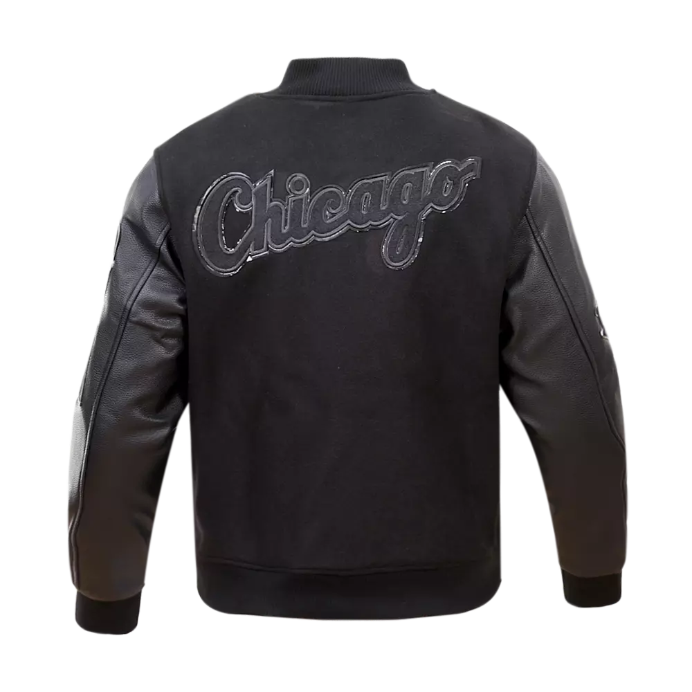 Pro Standard Men's Chicago White Sox Triple Black Varsity Jacket - BLACK