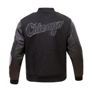 Pro Standard Men's Chicago White Sox Triple Black Varsity Jacket