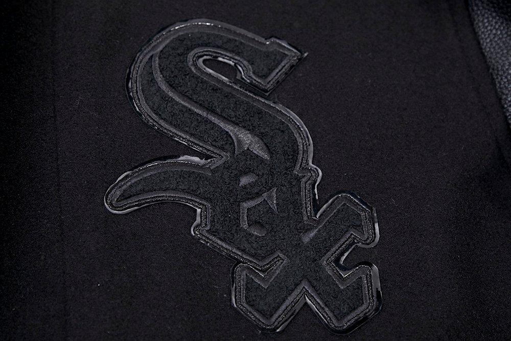 Pro Standard Men's Chicago White Sox Triple Black Varsity Jacket - BLACK Thumbnail View 5