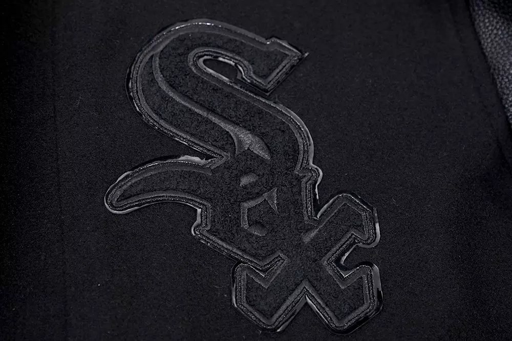 Pro Standard Men's Chicago White Sox Triple Black Varsity Jacket - BLACK