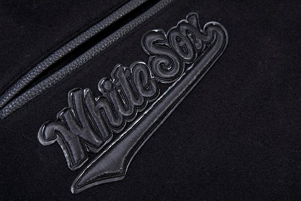 Pro Standard Men's Chicago White Sox Triple Black Varsity Jacket - BLACK Thumbnail View 6