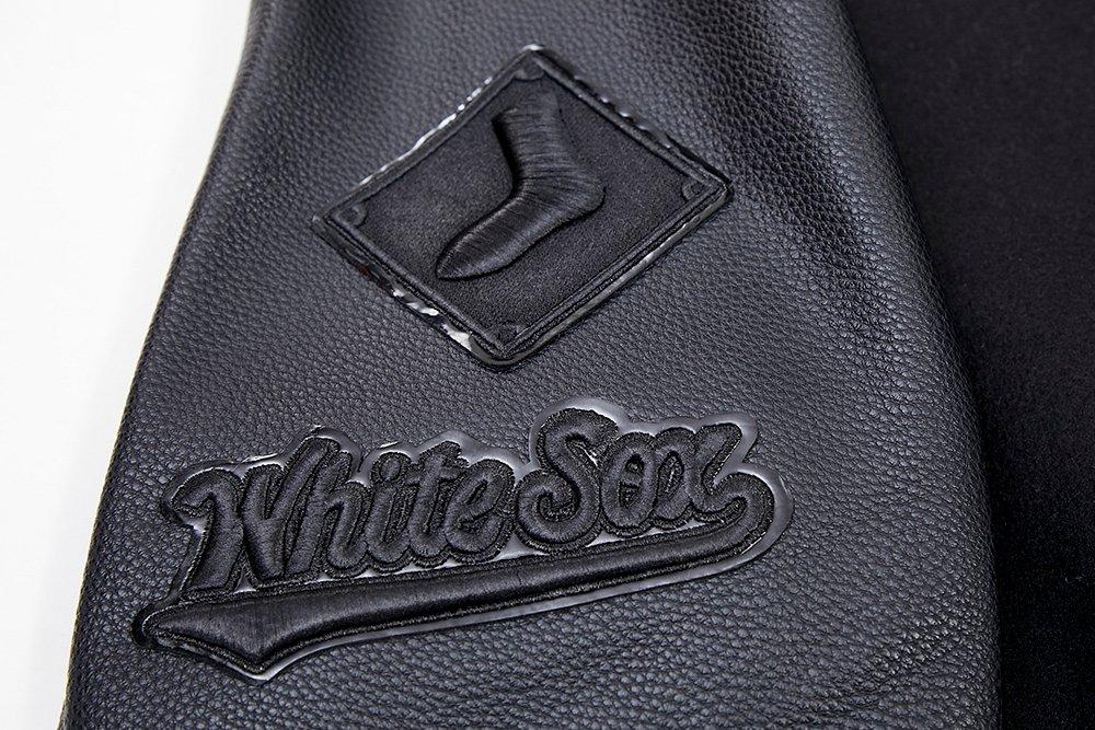 Pro Standard Men's Chicago White Sox Triple Black Varsity Jacket - BLACK Thumbnail View 7