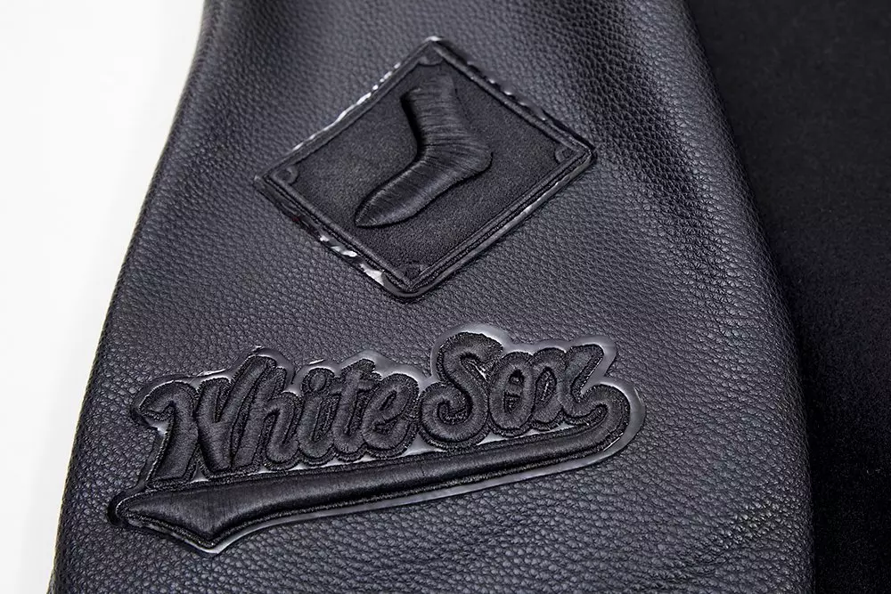 Pro Standard Men's Chicago White Sox Triple Black Varsity Jacket - BLACK