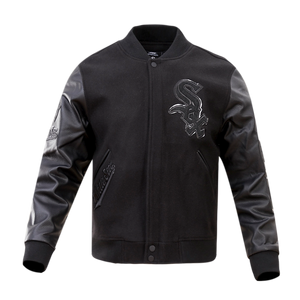 Pro Standard Men's Chicago White Sox Triple Black Varsity Jacket
