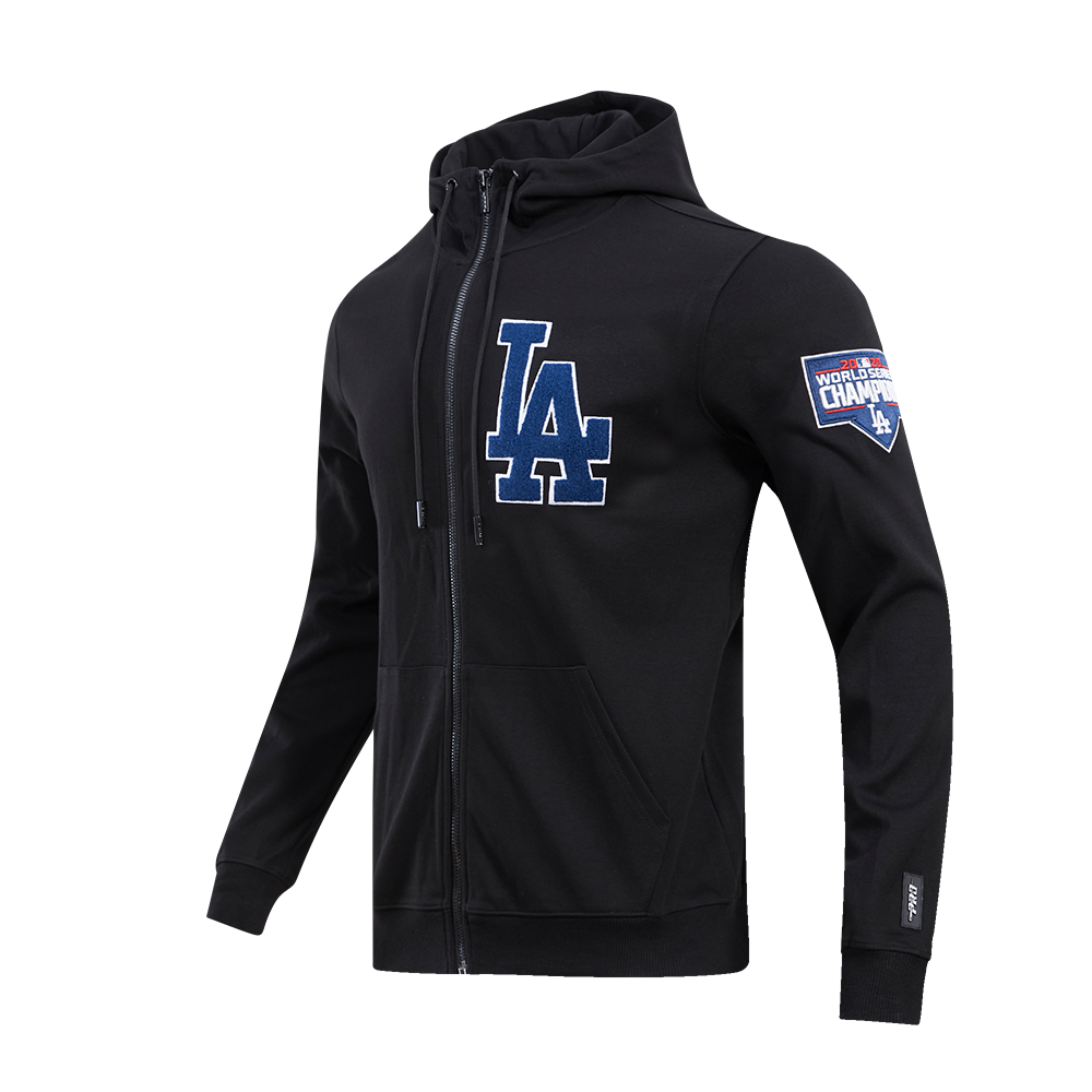 Pro Standard Men's Los Angeles Dodgers Classic Chenille DK Full-Zip Pullover Jacket -Black - BLACK Thumbnail View 3