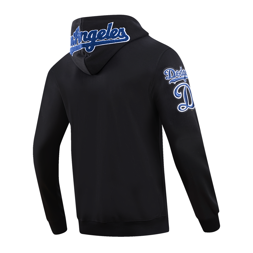 Pro Standard Men's Los Angeles Dodgers Classic Chenille DK Full-Zip Pullover Jacket -Black - BLACK Thumbnail View 4
