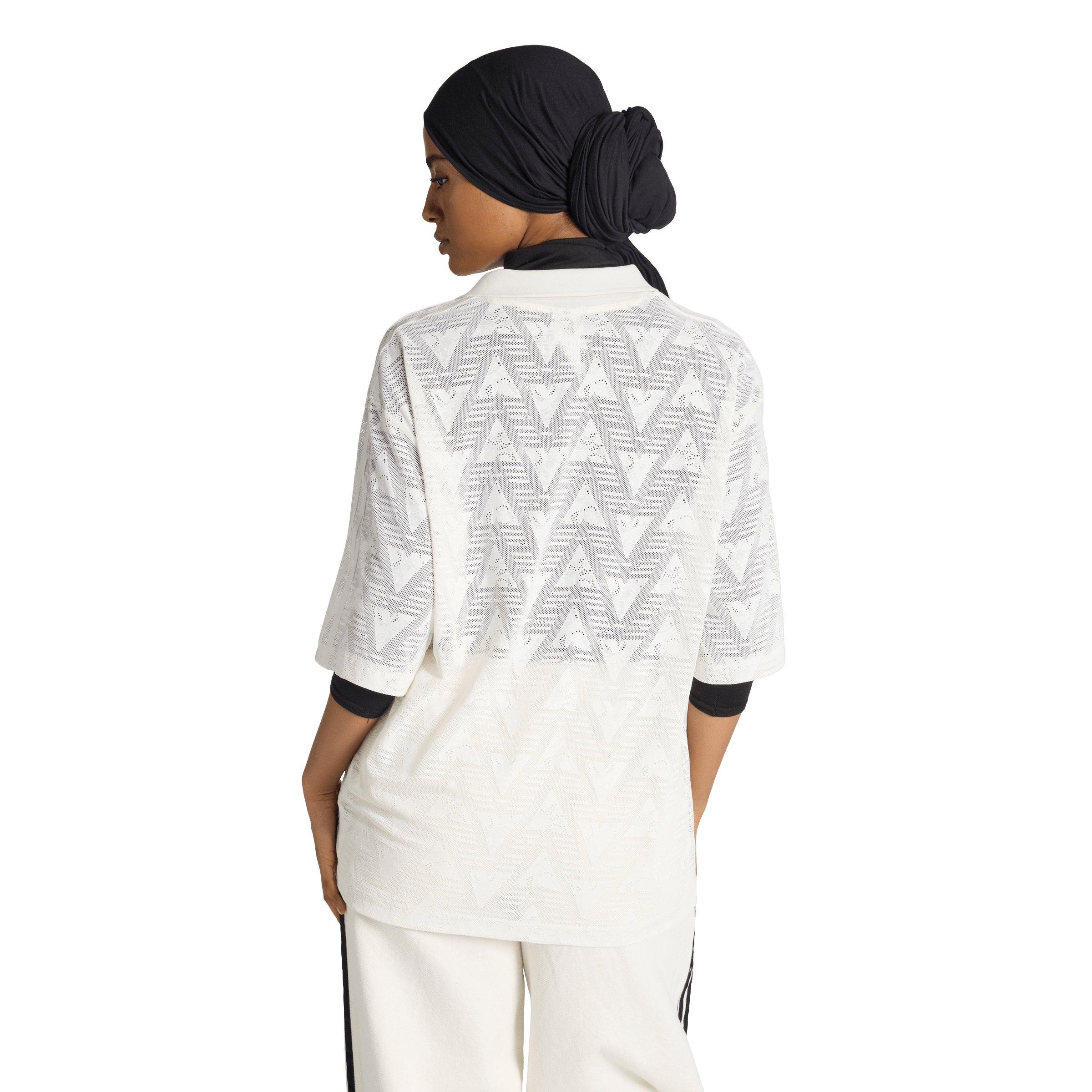 adidas Originals Women's Lace Football Jersey - White - WHITE Thumbnail View 2