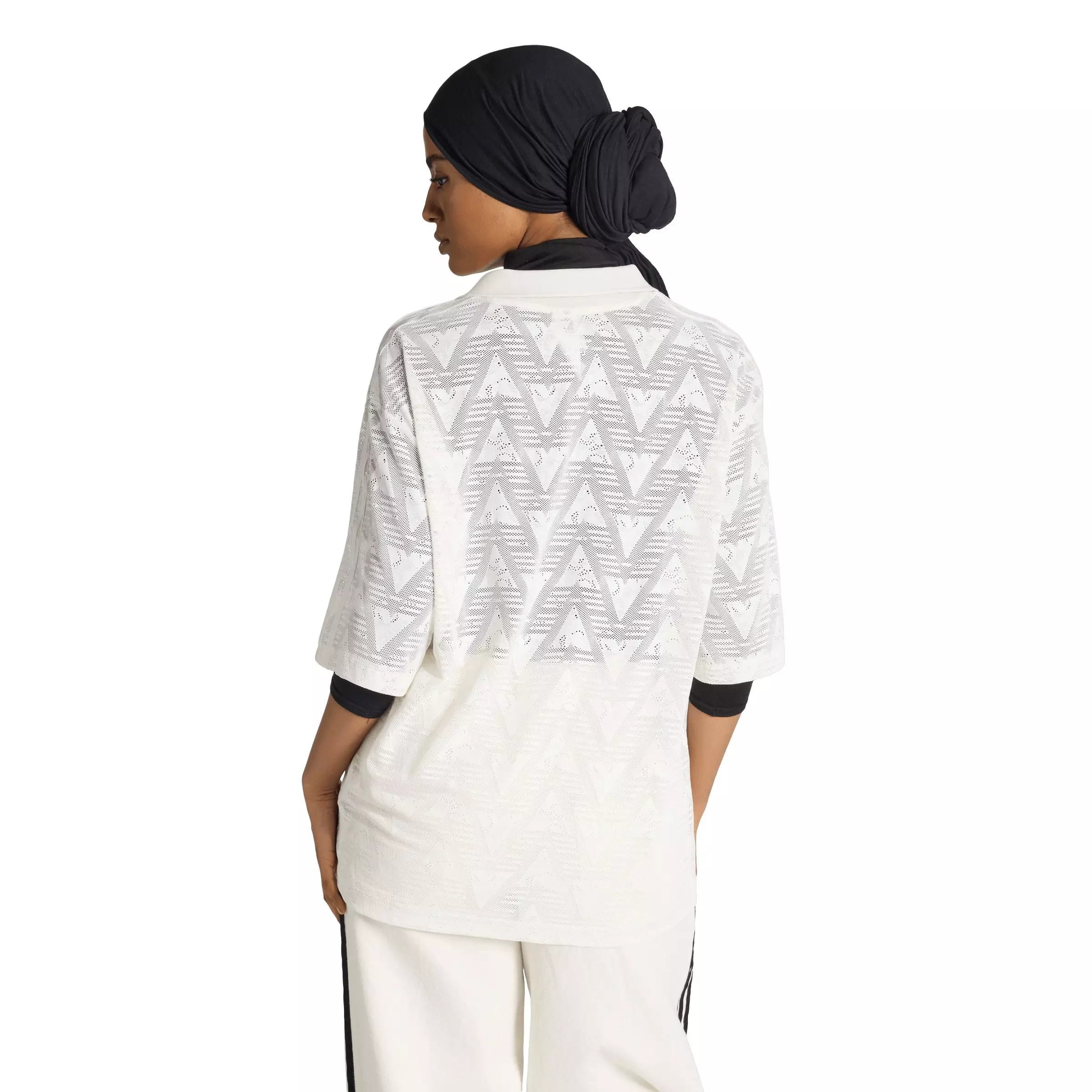 adidas Originals Women's Lace Football Jersey - White - WHITE