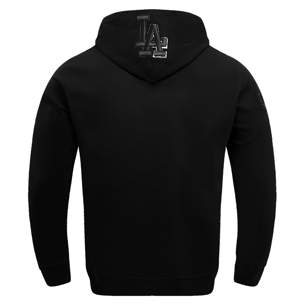 Pro Standard Men's Los Angeles Dodgers Triple Black Logo Hoodie - BLACK Thumbnail View 2