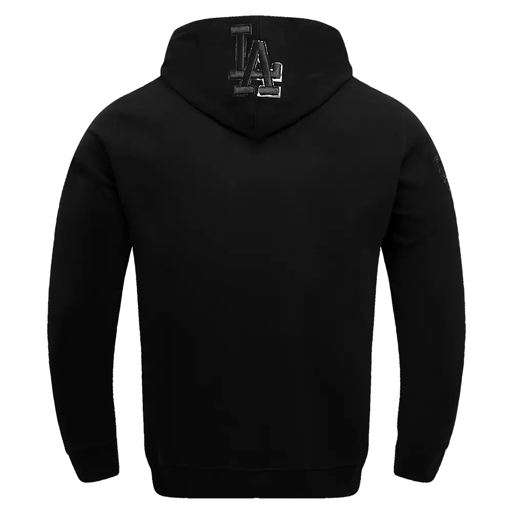 Pro Standard Men's Los Angeles Dodgers Triple Black Logo Hoodie - BLACK