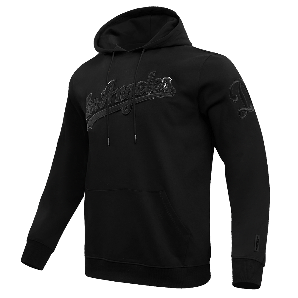 Pro Standard Men's Los Angeles Dodgers Triple Black Logo Hoodie - BLACK Thumbnail View 3