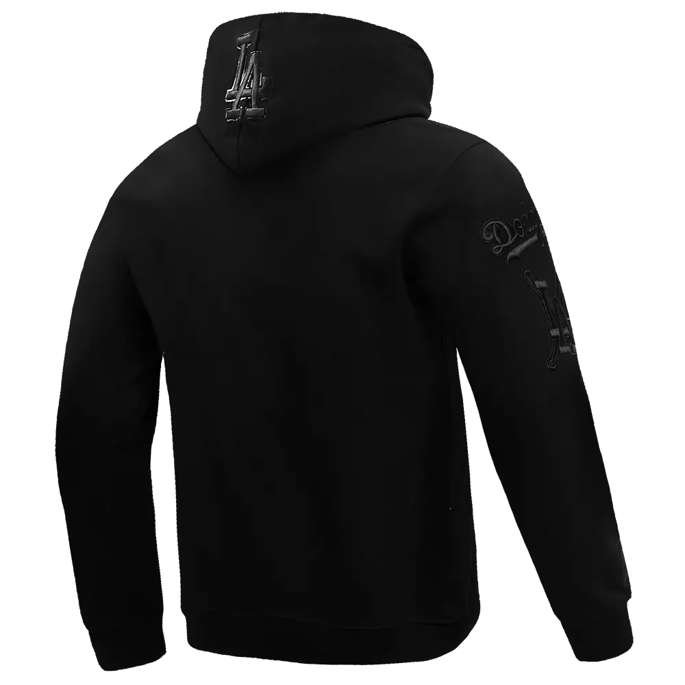 Pro Standard Men's Los Angeles Dodgers Triple Black Logo Hoodie - BLACK