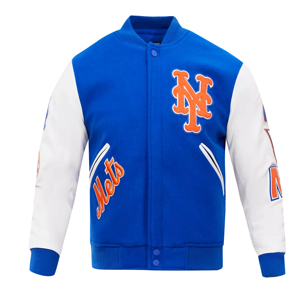 Pro Standard Men's New York Mets Classic Wool Varsity Jacket - Royal - ROYAL