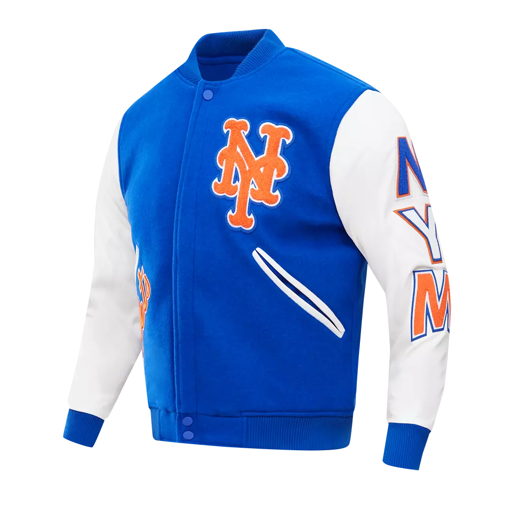 Pro Standard Men's New York Mets Classic Wool Varsity Jacket - Royal - ROYAL