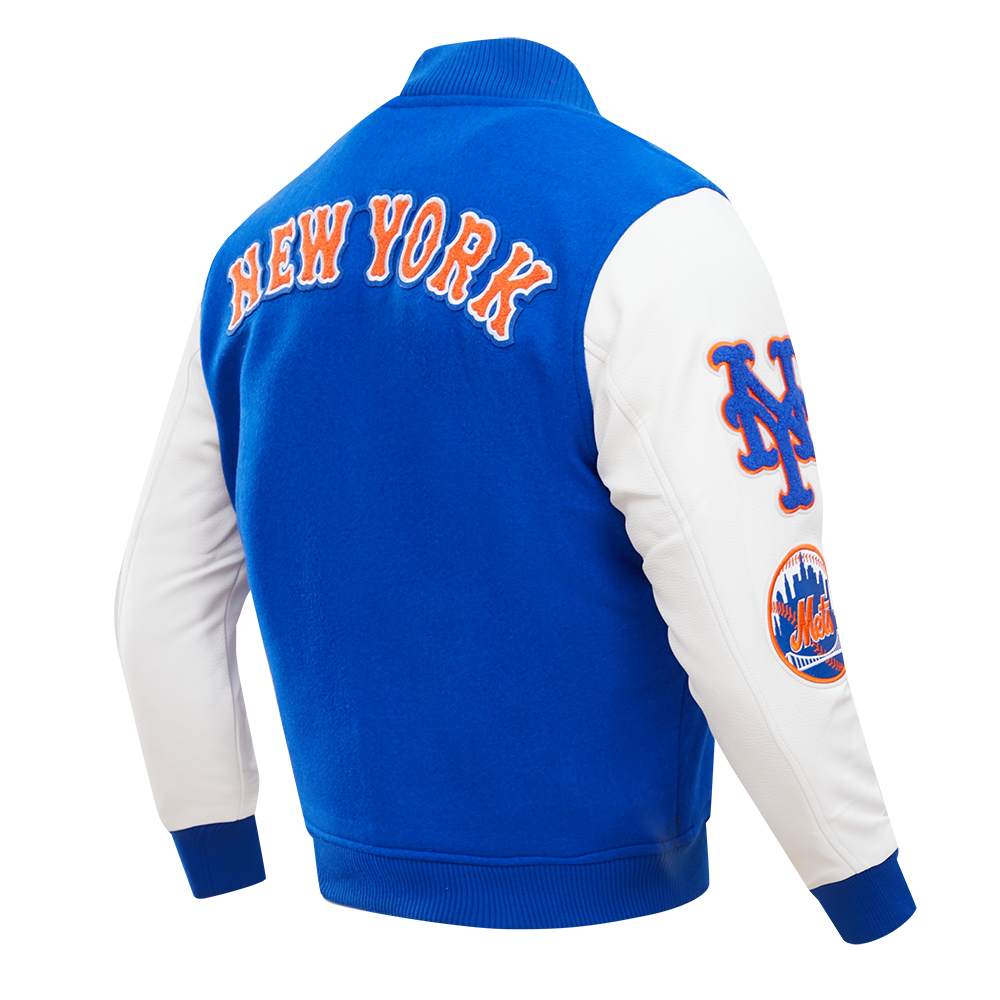 Pro Standard Men's New York Mets Classic Wool Varsity Jacket - Royal - ROYAL Thumbnail View 4