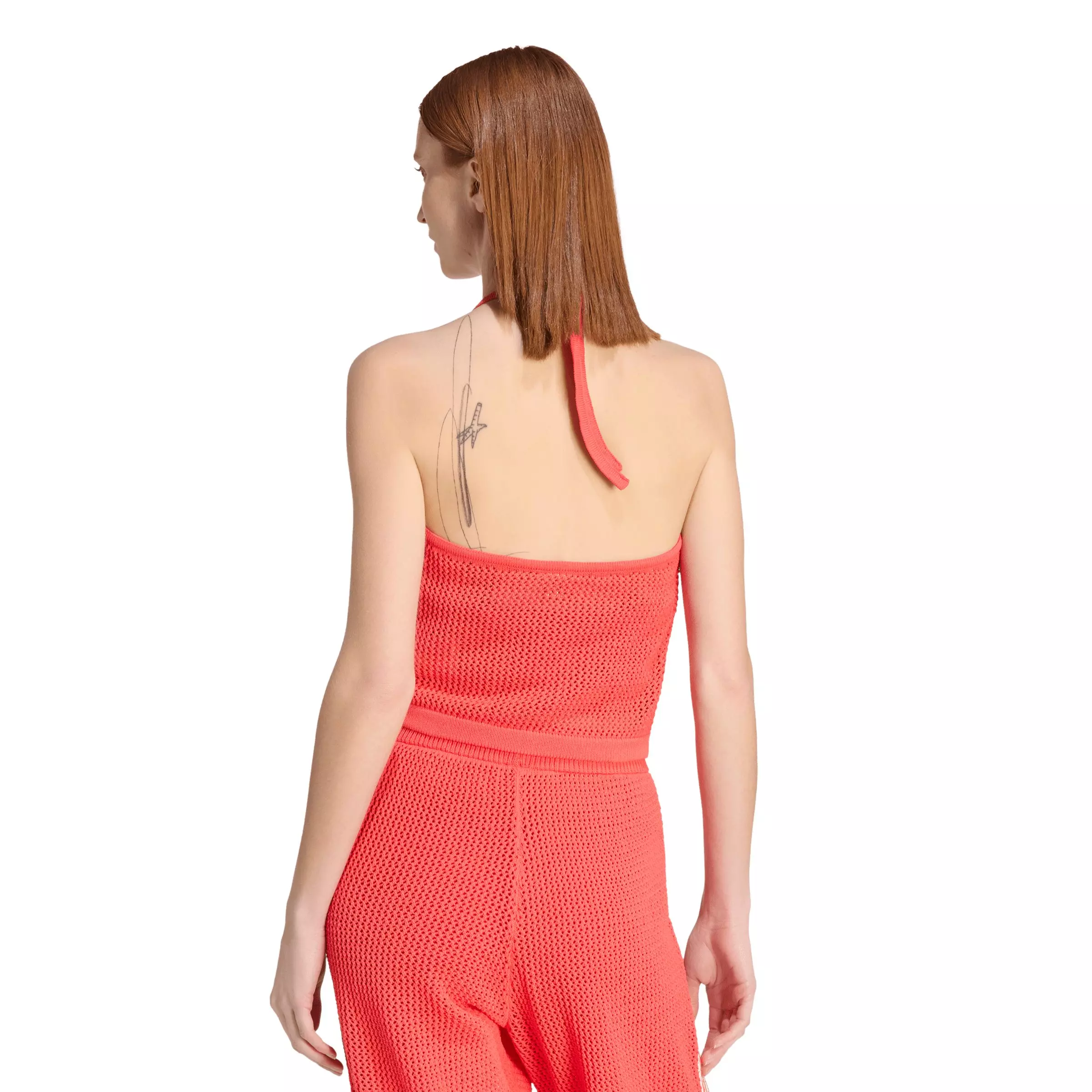 adidas Originals Women's Knitted Crochet Top - Red - RED