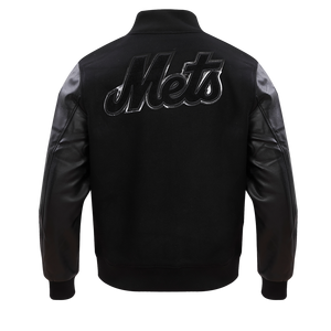 Pro Standard Men's New York Mets Triple Black Wool Varsity Jacket