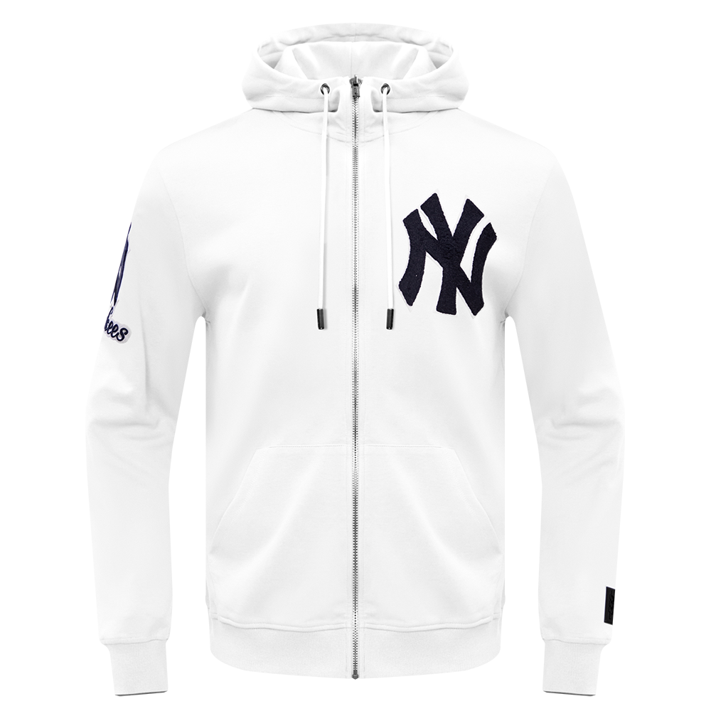 Pro Standard Men's New York Yankees Classic Chenille DK Full-Zip Pullover Jacket -White - WHITE Thumbnail View 1