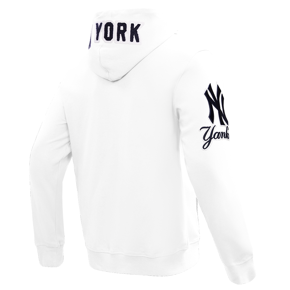 Pro Standard Men's New York Yankees Classic Chenille DK Full-Zip Pullover Jacket -White - WHITE Thumbnail View 4