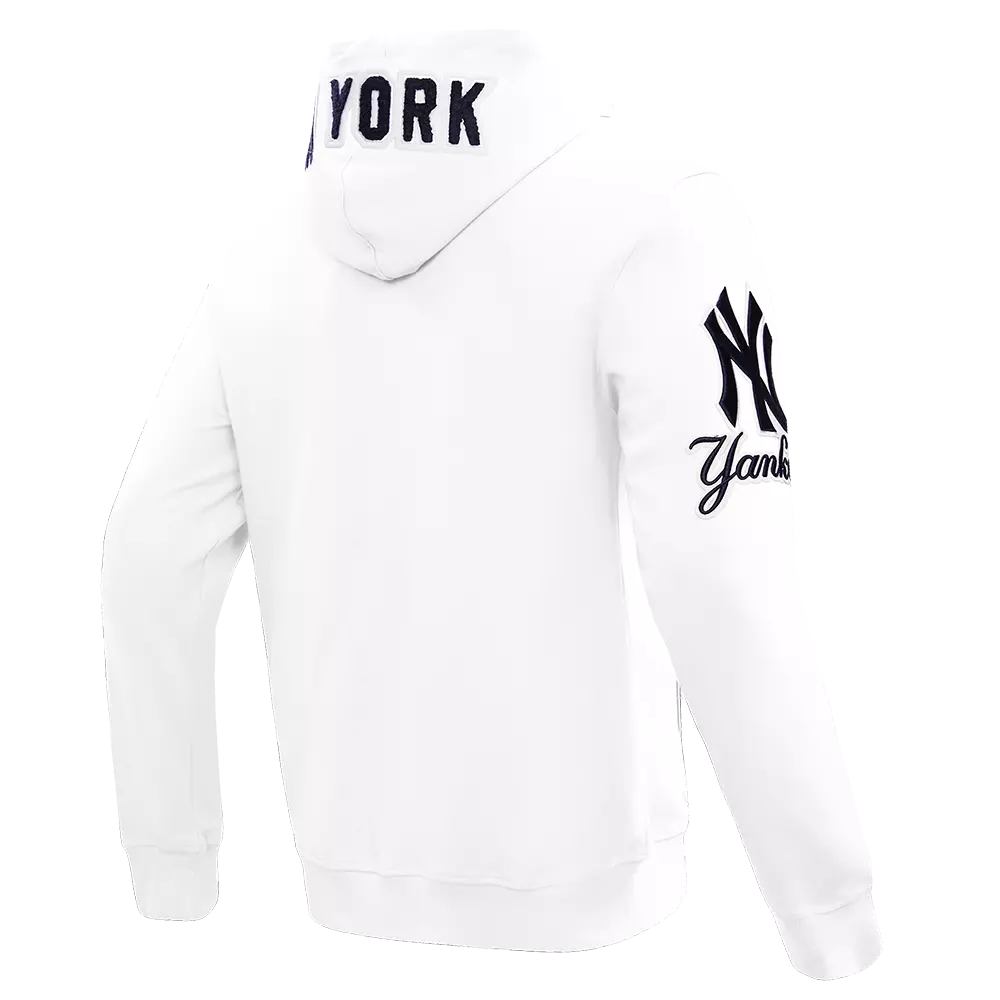 Pro Standard Men's New York Yankees Classic Chenille DK Full-Zip Pullover Jacket -White - WHITE